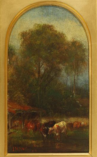 Landscape with Cattle; Evening