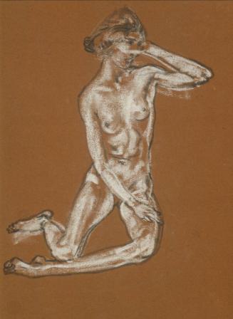 Seated Female Nude, Left Arm Raised