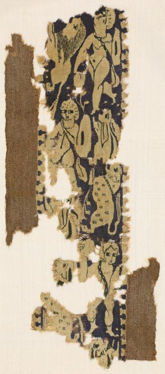 Tapestry Border Fragment Depicting Hunters and Animals