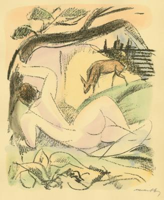 Lady and Faun, from the series 10 Lithographie