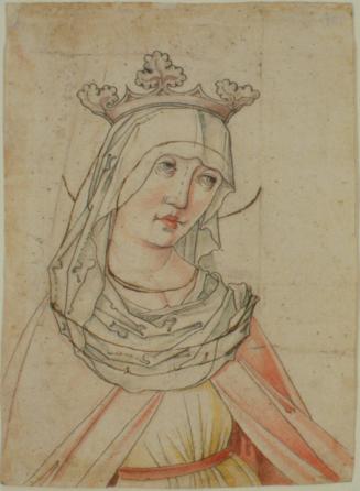 Half Figure of a Crowned Female Saint