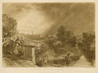 Water Cress Gatherers, Rails Head Ferry Bridge, Twickenham, part XIII, plate 62, from Liber Studiorum