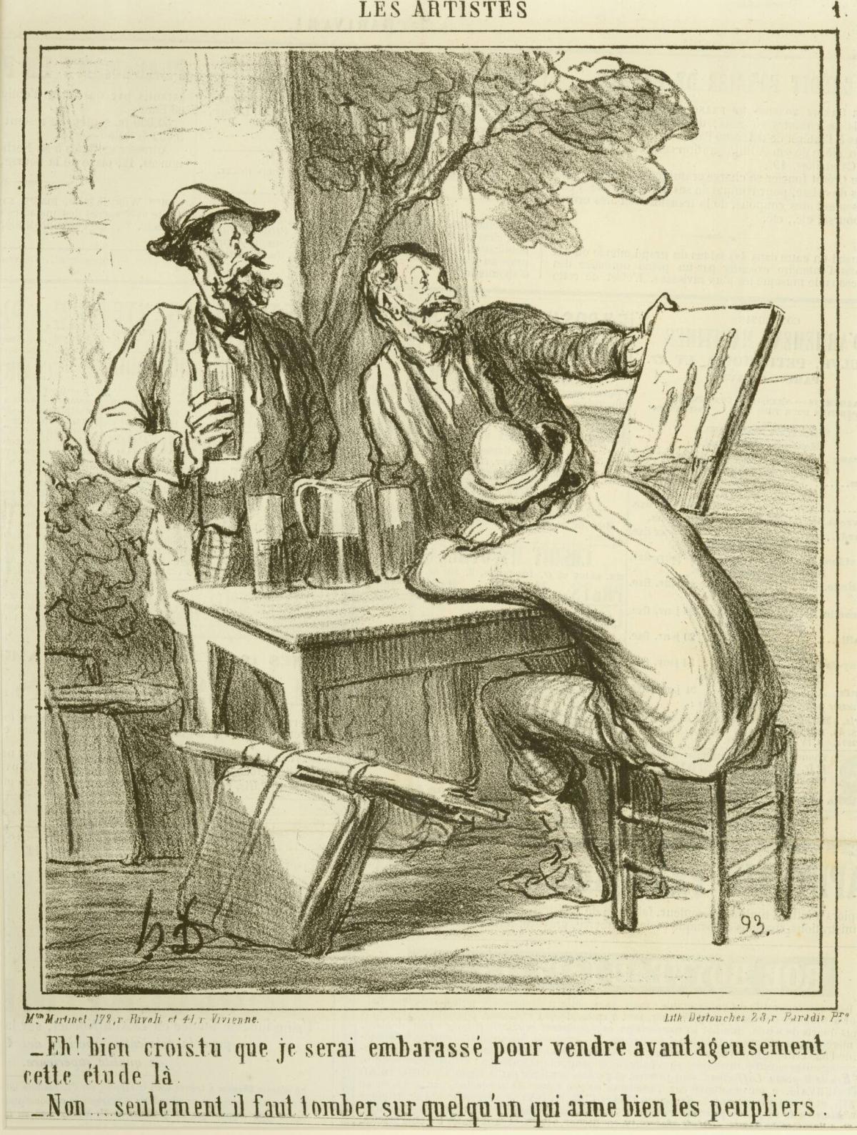 Eh! Bien crois-tu que je serai embarassé pour vendre avantaguesement cette étude-là? (So, what do you think...will I have a hard time getting a good price for this study?), from the series Les Artistes