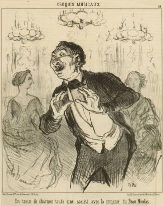 En train de charmer toute une société..., from Croquis Musicaux, published in Le Charivari, April 8, 1852