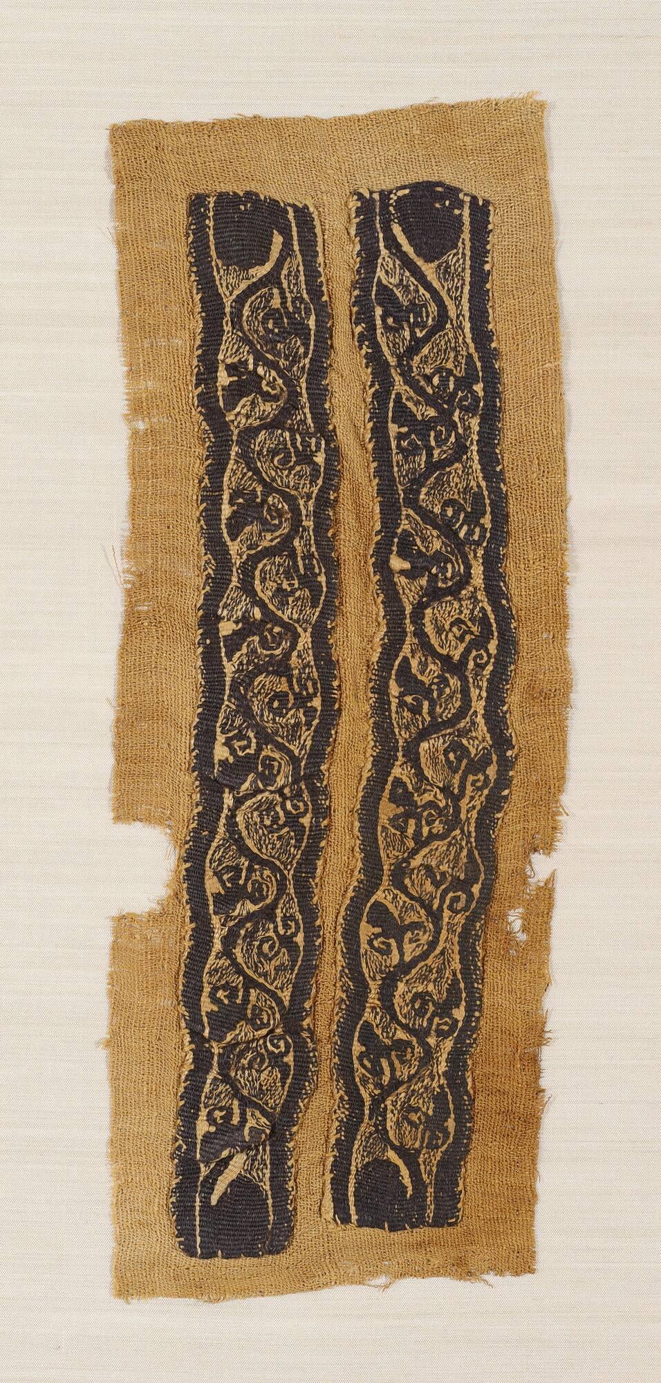 Two Strips with Ornamental Vine Motif