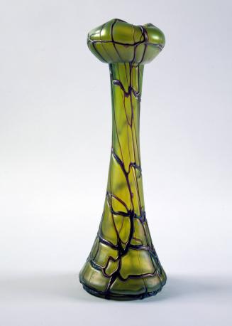 Iridescent Glass Vase with Applied Decoration