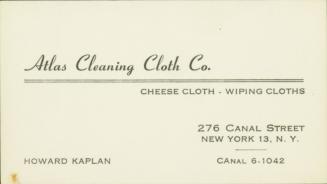 Business Card: Atlas Cleaning Cloth Co.