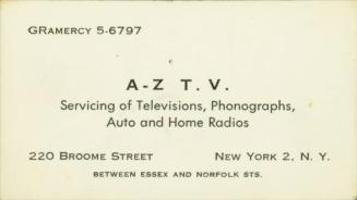 Business Card: A-Z T.V.