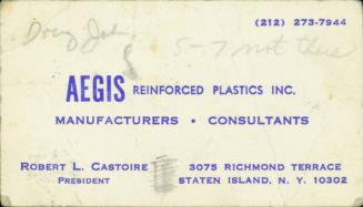 Business Card: Aegis Reinforced Plastics INC.