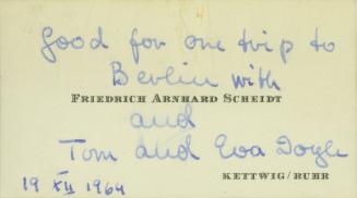 Business Card: Friedrich Arnhard Scheidt
