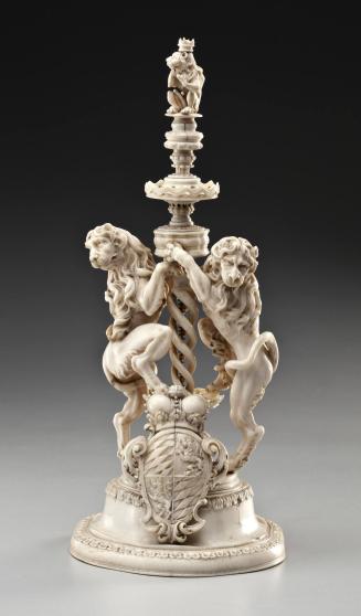 Pokal Cover with Two Standing Lions and the Bavarian Coat-of-Arms