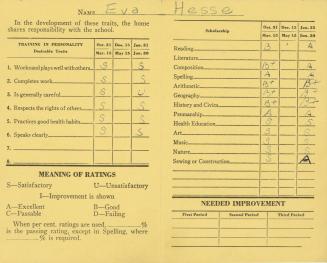 Report Card: Term September 1946