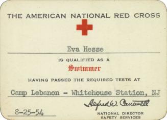 American National Red Cross Swimmer Card