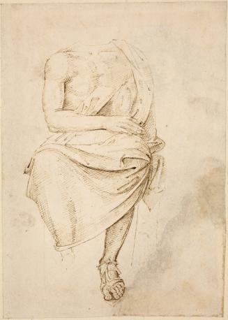 Seated Male Figure; Bacchus and Study of a Hand (verso)